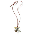 Fisherman's Charm Necklace Sterling Silver, Abalone, Turquoise