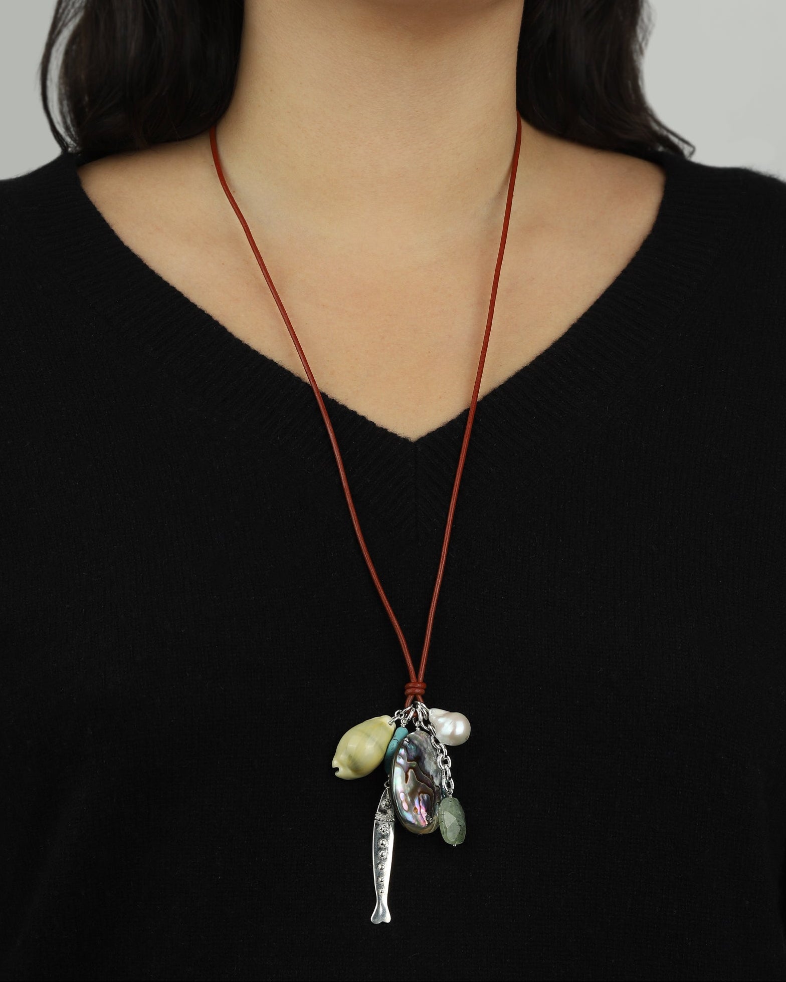 Chan Luu-Fisherman's Charm Necklace-Necklaces-Blue Ruby Jewellery-Vancouver Canada