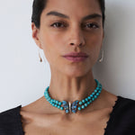 Butterfly Collar Necklace 18k Gold Vermeil, Turquoise, Labradorite