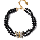 Butterfly Collar Necklace 18k Gold Vermeil, Onyx, Jasper