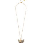 Butterfly Necklace 18k Gold Vermeil, Jasper