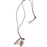 Mix Charm Leather Necklace 18k Gold Vermeil, Leather Abalone,