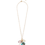 Scarab Charm Necklace 18k Gold Vermeil, Amehyst, Labradorite