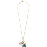 Scarab Charm Necklace 18k Gold Vermeil, Amehyst, Labradorite