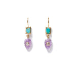Chan Luu-Fern Earrings-Earrings-18k Gold Vermeil, Amethyst, Turquoise-Blue Ruby Jewellery-Vancouver Canada