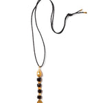 Fishbone Paracord Necklace 18k Gold Plated, Paracord, Smoky Quartz