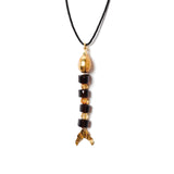 Fishbone Paracord Necklace 18k Gold Plated, Paracord, Smoky Quartz
