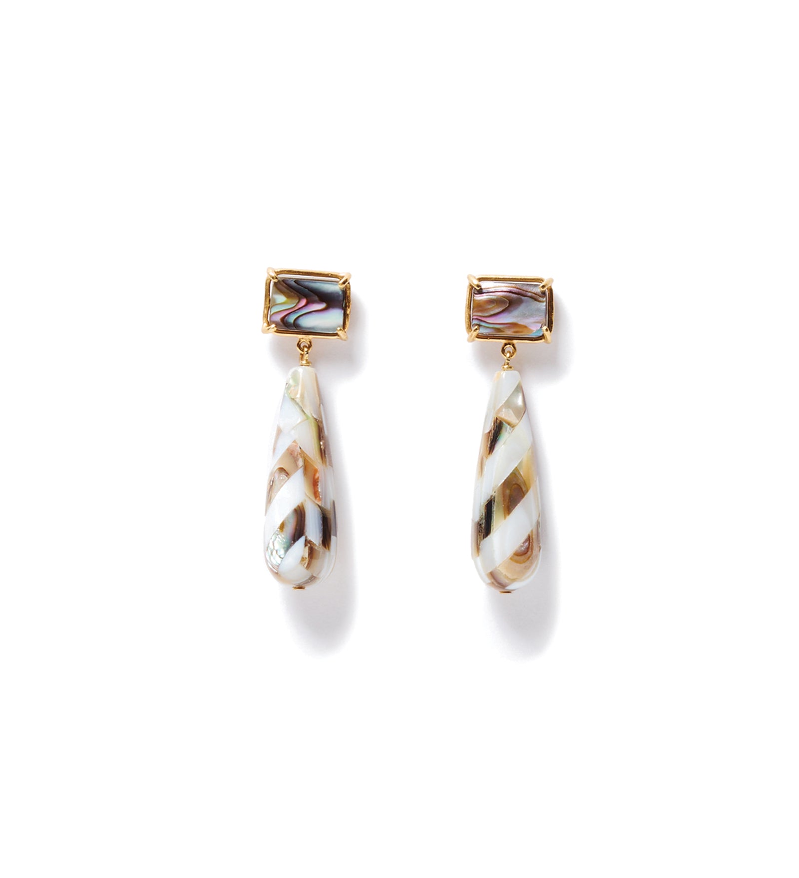 Balthazar Drop Earrings 18k Gold Vermeil, Abalone