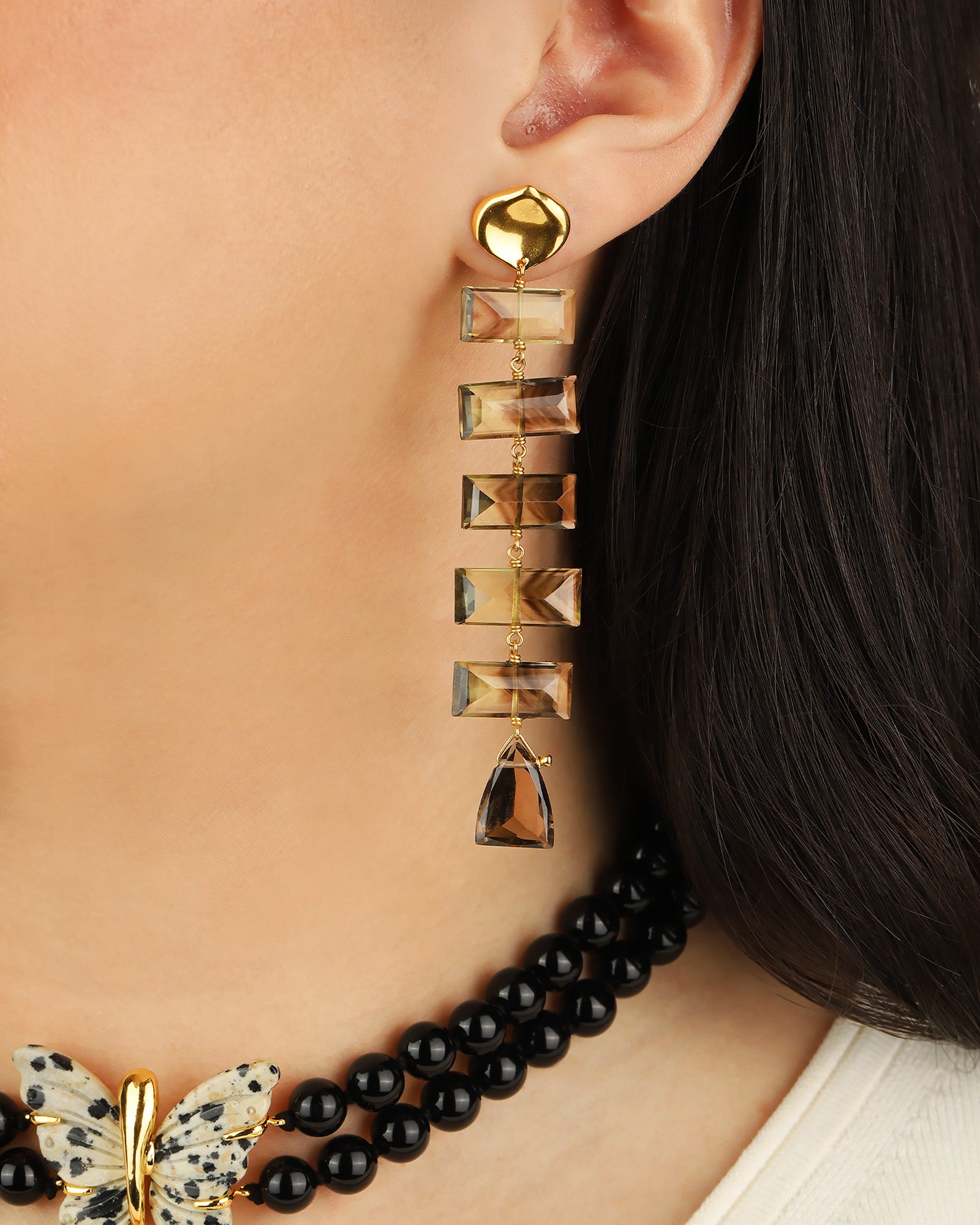 Chan Luu-Fishbone Tiered Earrings-Earrings-Blue Ruby Jewellery-Vancouver Canada