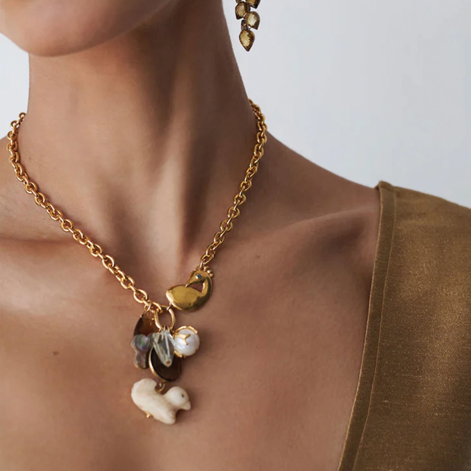 Chan Luu-Peacock Charm Necklace-Necklaces-Blue Ruby Jewellery-Vancouver Canada