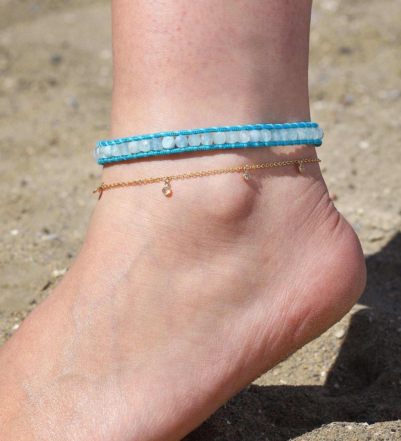 Chan Luu-Paracord Wrap Anklet-Anklets-Blue Ruby Jewellery-Vancouver Canada