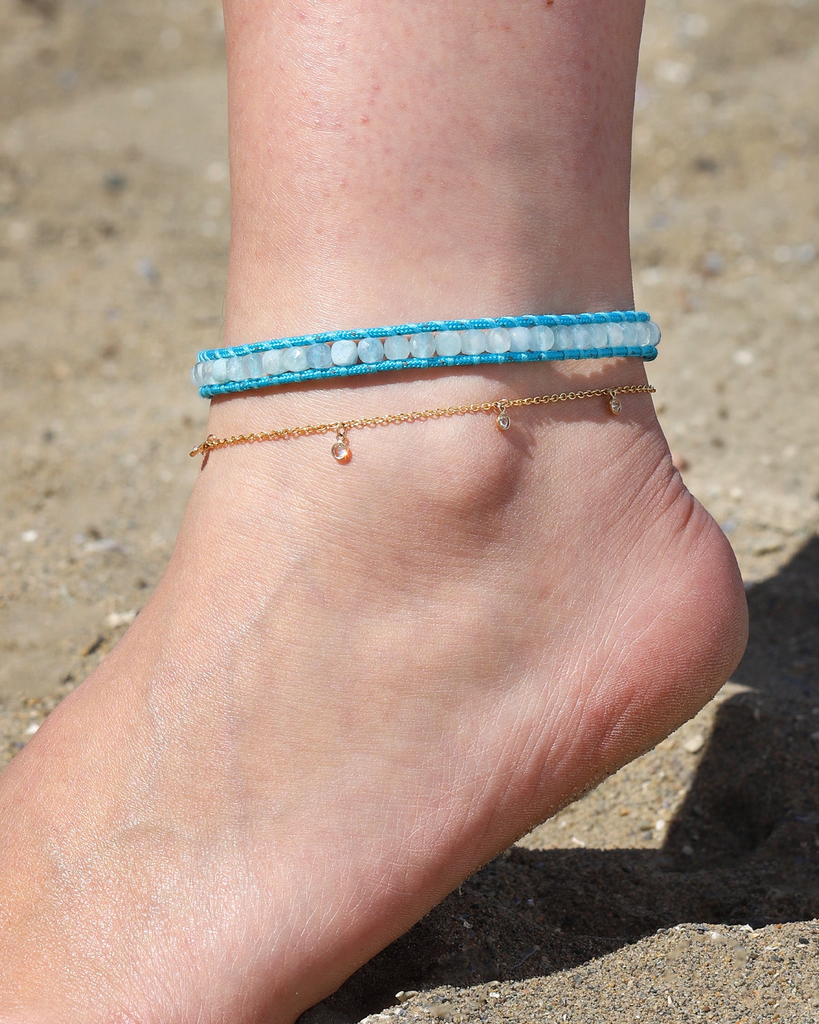 Chan Luu-Paracord Wrap Anklet-Anklets-Blue Ruby Jewellery-Vancouver Canada