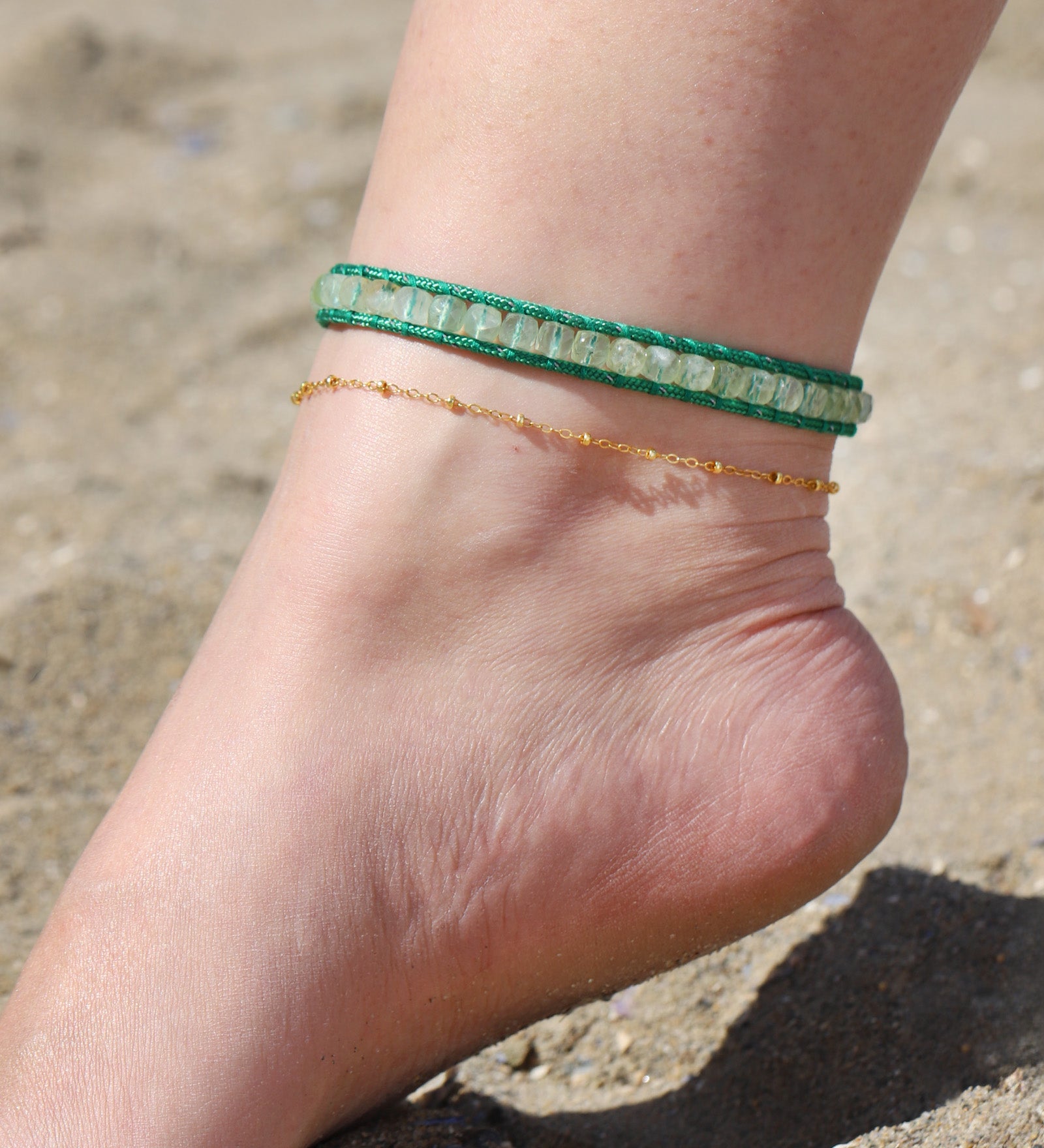 Chan Luu-Paracord Wrap Anklet-Anklets-Blue Ruby Jewellery-Vancouver Canada