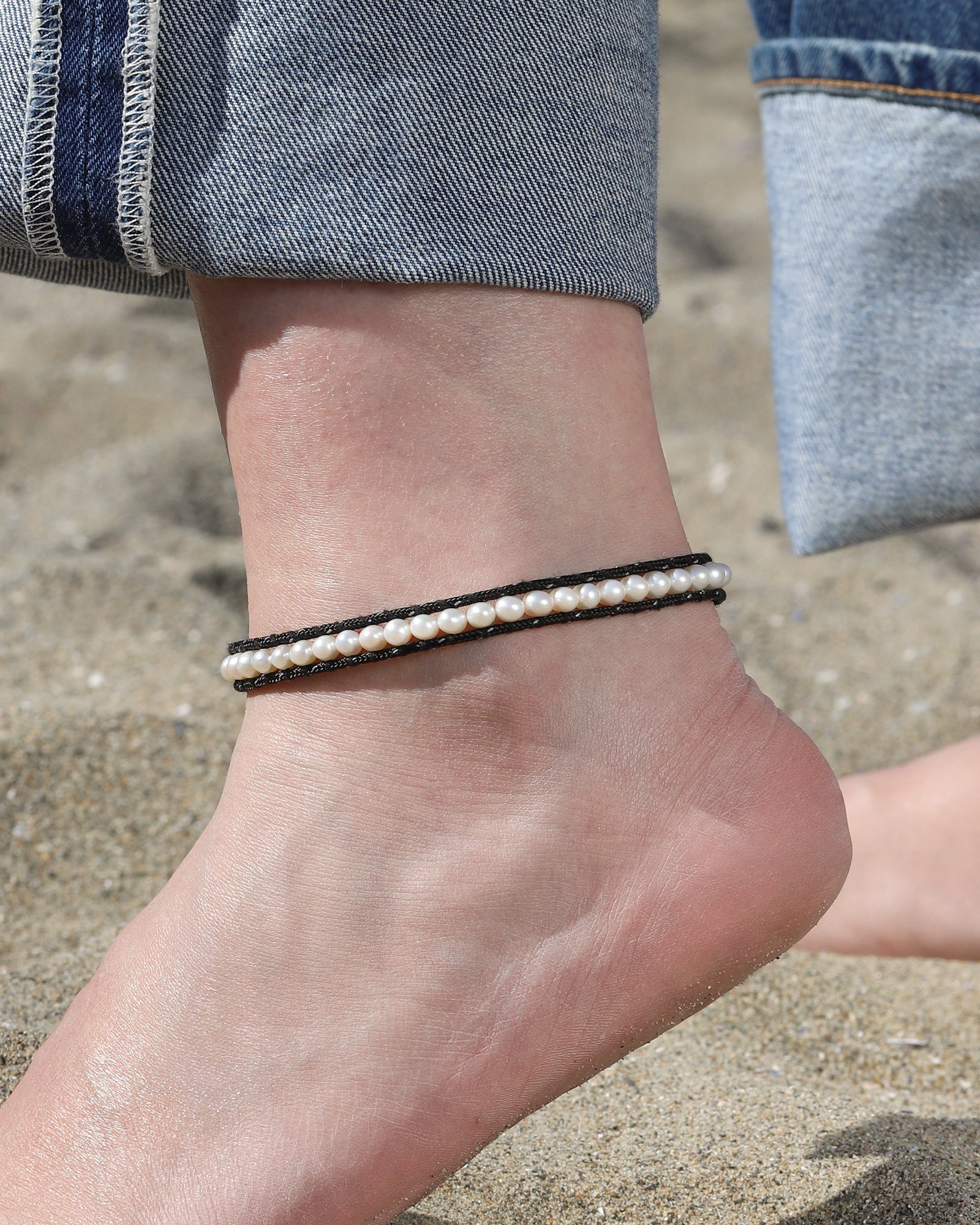 Chan Luu-Paracord Wrap Anklet-Anklets-Blue Ruby Jewellery-Vancouver Canada