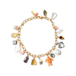 Starfish Charm Anklet 18k Gold Plated, Pearls, Quartz