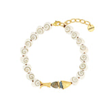Chan Luu-Orris Charm Anklet-Anklets-18k Gold Plated, Labradorite, Shell-Blue Ruby Jewellery-Vancouver Canada