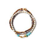 Set of 3 Mix Stone Bracelet 18k Gold Vermeil, Howlite, Iolite