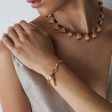 Fish Pearl Drop Bracelet Gold Plated, White Pearl