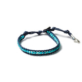 1 Wrap Stone Cord Bracelet Sterling Silver, Turquoise, Paracord