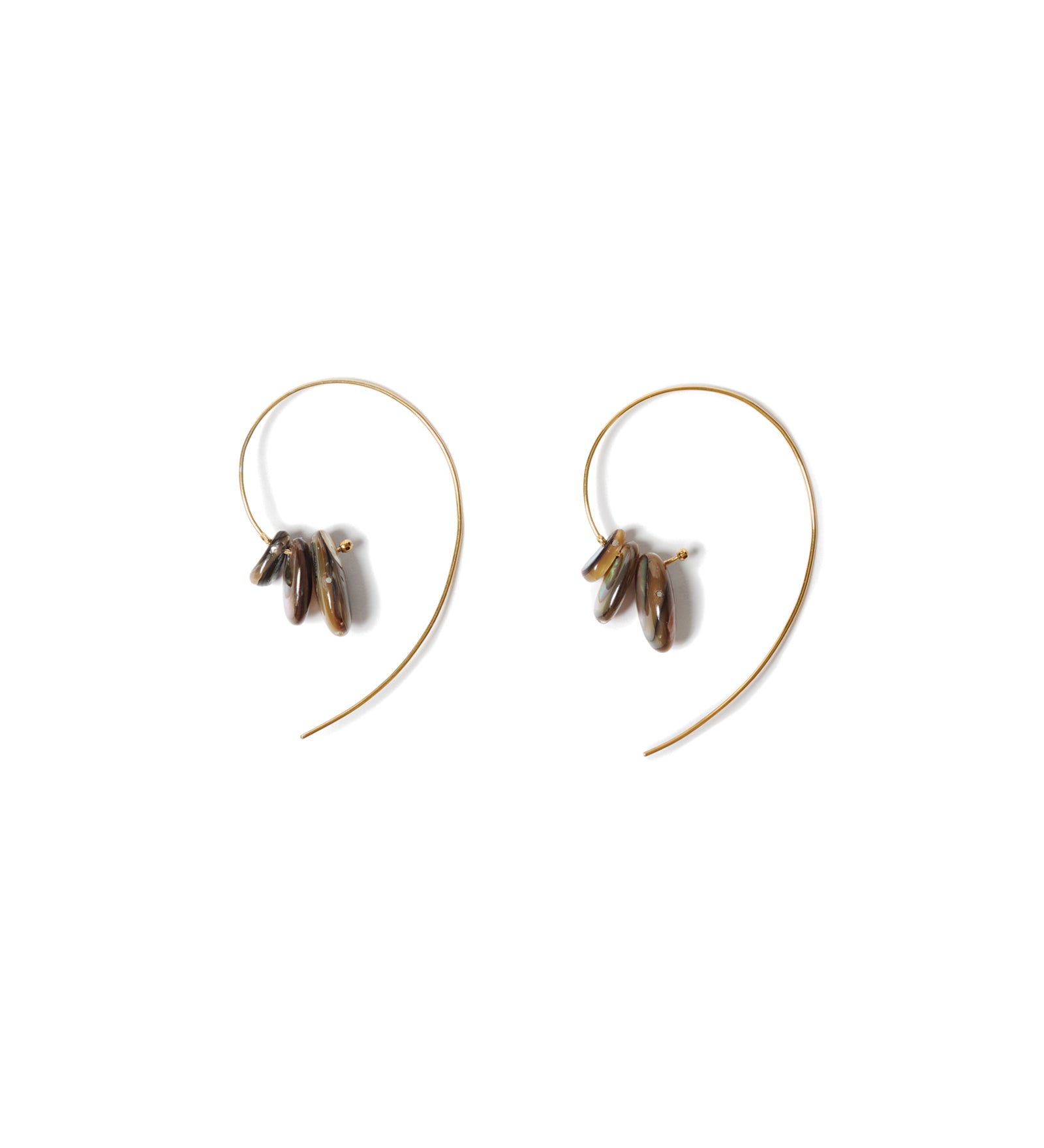 Abalone Curve Hook Earrings 18k Gold Vermeil