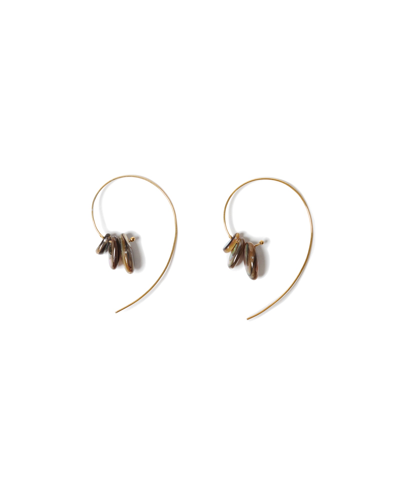 Abalone Curve Hook Earrings 18k Gold Vermeil