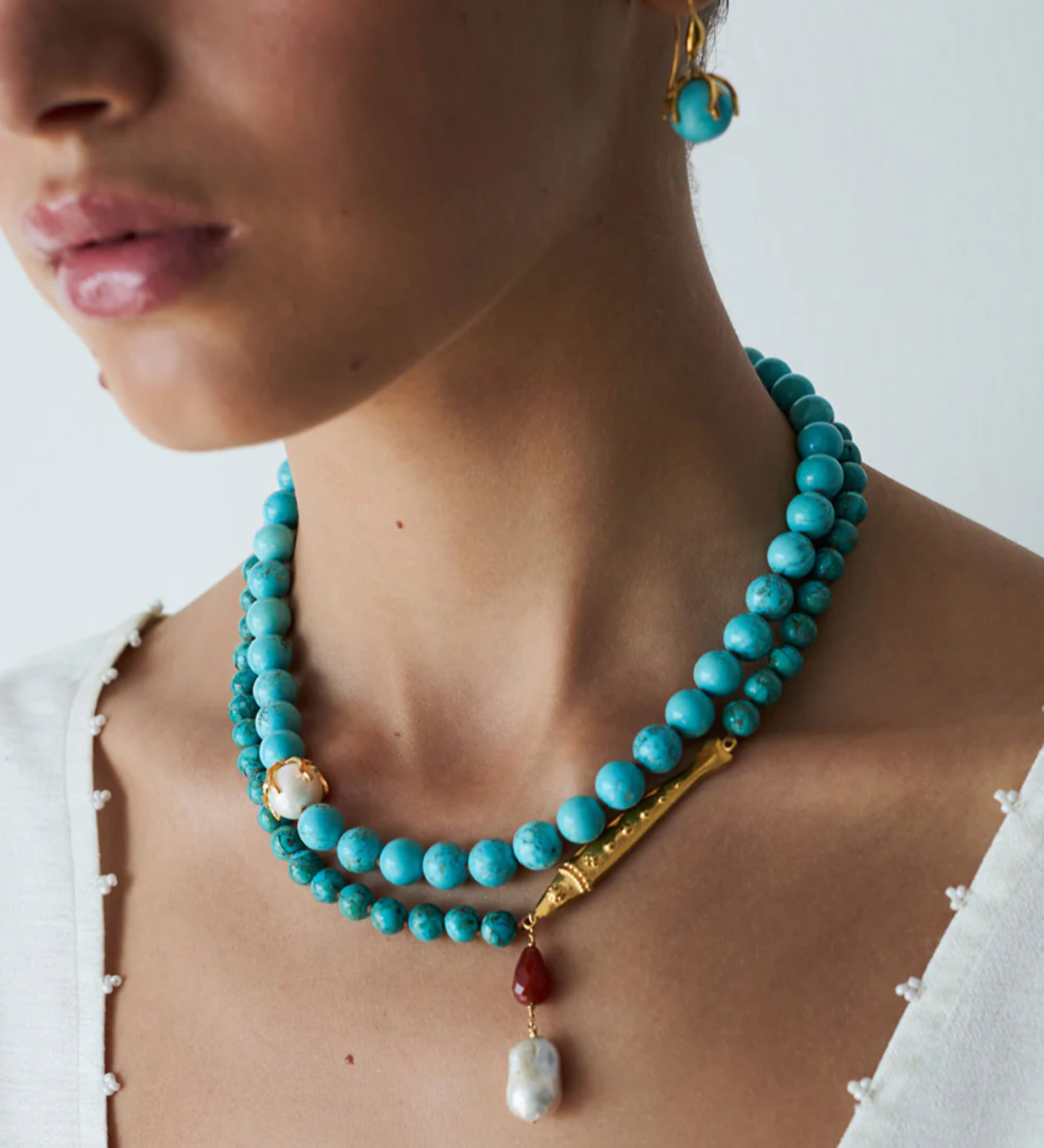 Chan Luu-Coral Crown Earrings-Earrings-Blue Ruby Jewellery-Vancouver Canada