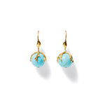 Caspia Drop Earrings 18k Gold Vermeil, Turquoise