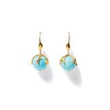 Caspia Drop Earrings 18k Gold Vermeil, Turquoise