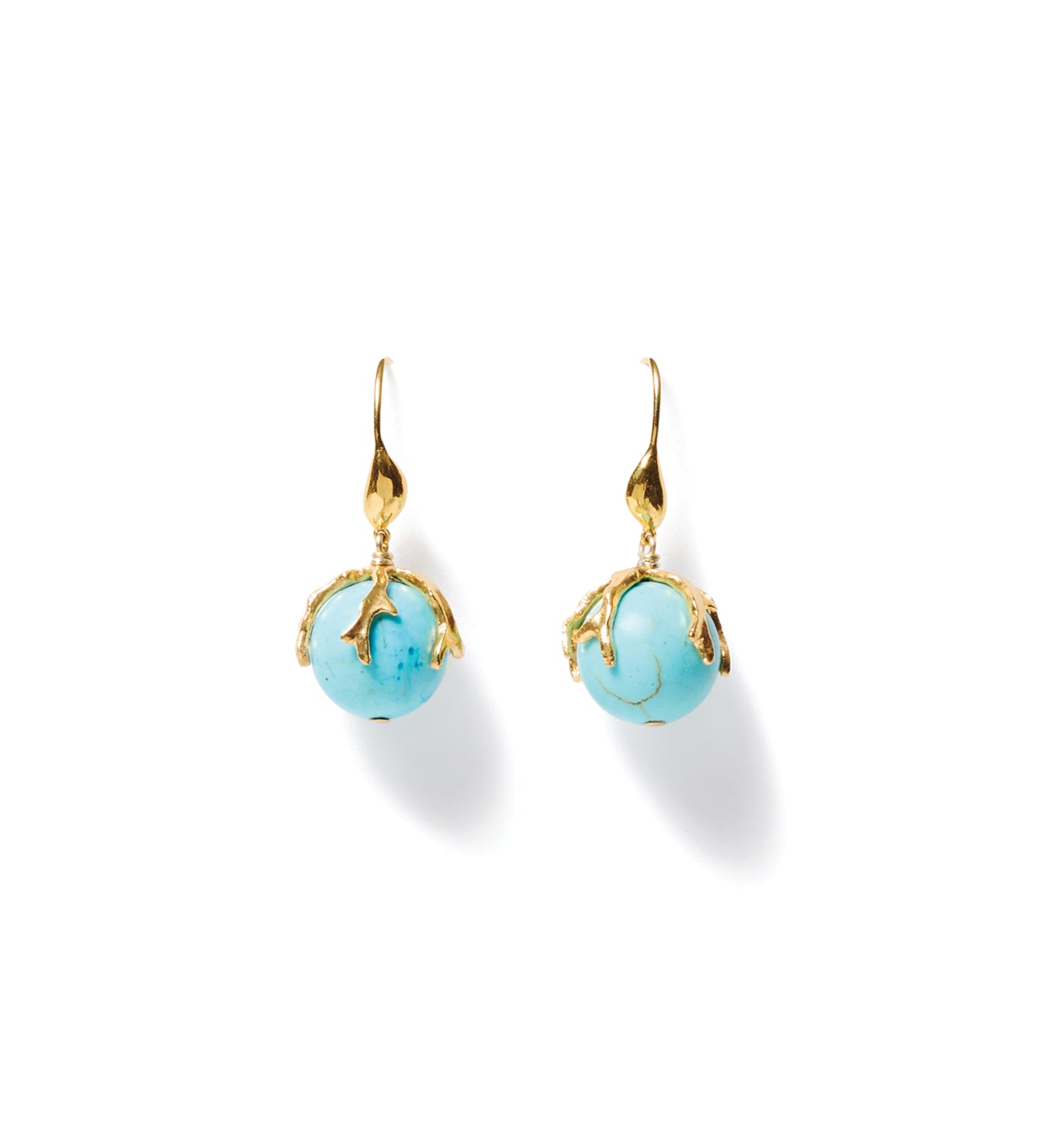 Caspia Drop Earrings 18k Gold Vermeil, Turquoise