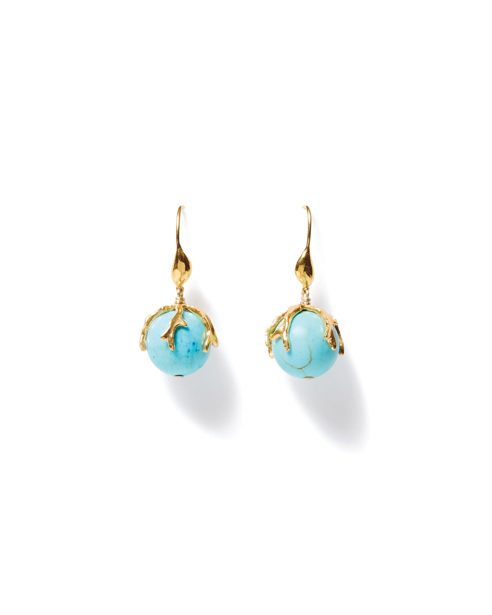 Caspia Drop Earrings 18k Gold Vermeil, Turquoise