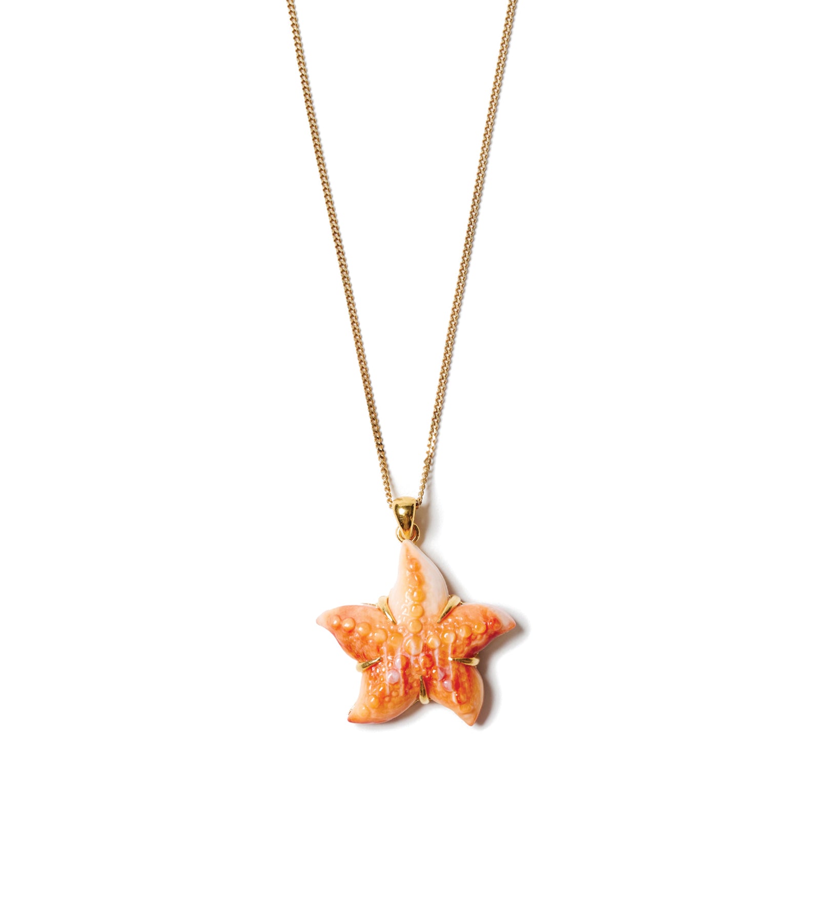 Starfish Necklace 18k Gold Vermeil, Oyster Starfish