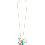 Cluster Mixed Stone Necklace 18k Gold Vermeil, Turquoise, Aquamarine