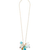 Cluster Mixed Stone Necklace 18k Gold Vermeil, Turquoise, Aquamarine