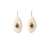 Tdrp Horn Stn Hk 18k Gold Vermeil, Peridot, White Bone