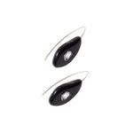Ovl Horn Stn Hk Sterling Silver, Moissanite, Black Horn