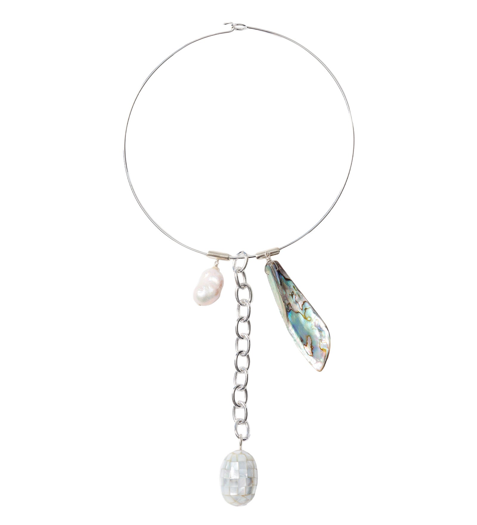 Abalone Wp Mop Collar Silver Plated, Abalone, Pearl