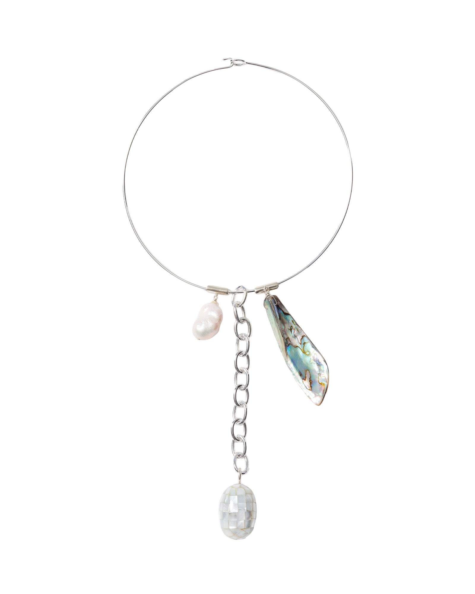 Abalone Wp Mop Collar Silver Plated, Abalone, Pearl