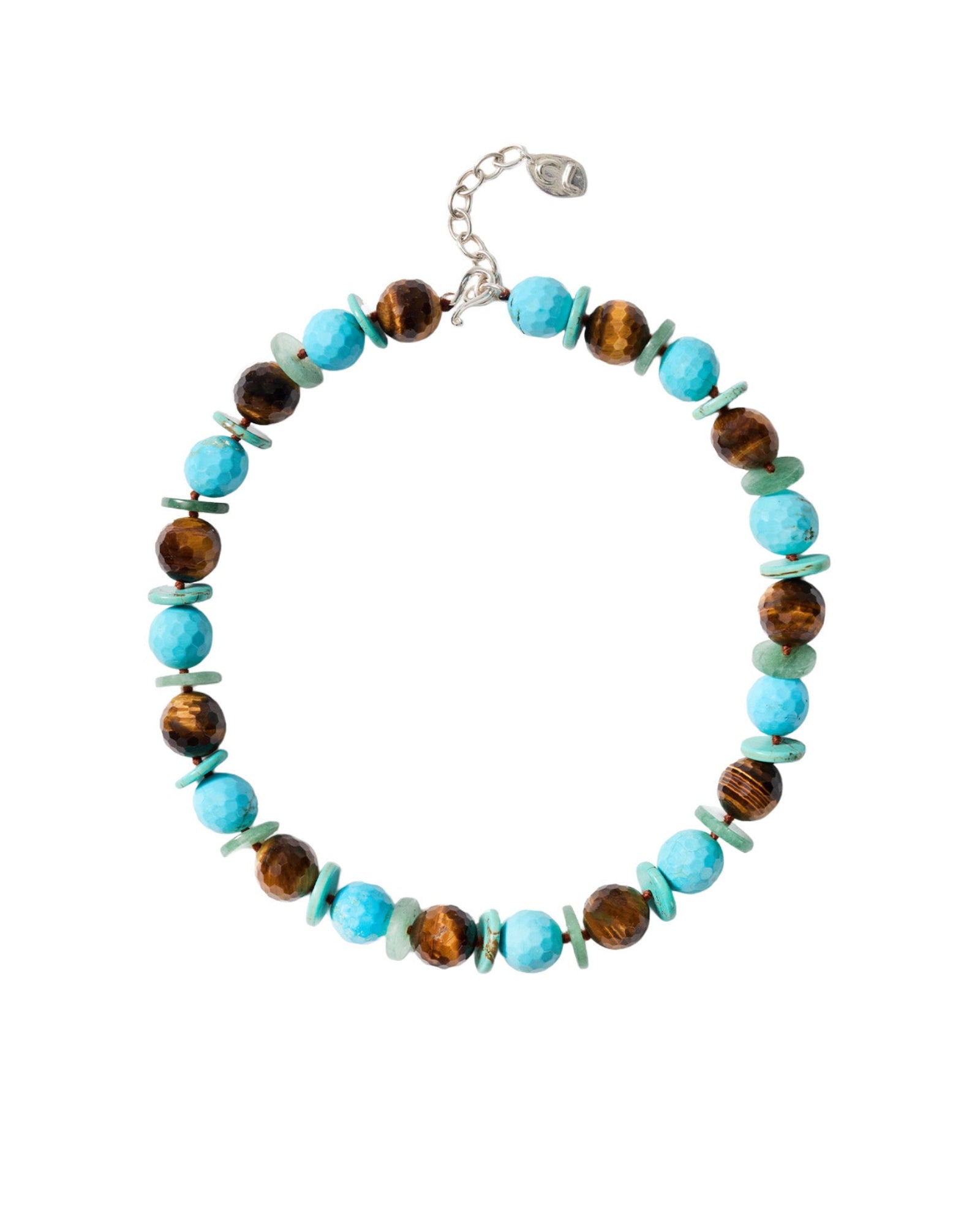 Chan Luu-Calla Necklace-Necklaces-Sterling Silver, Turquoise, Tigers Eye-Blue Ruby Jewellery-Vancouver Canada