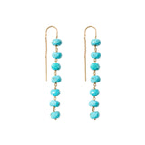 Stn Chn Drp Thdr 18k Gold Vermeil, Turquoise