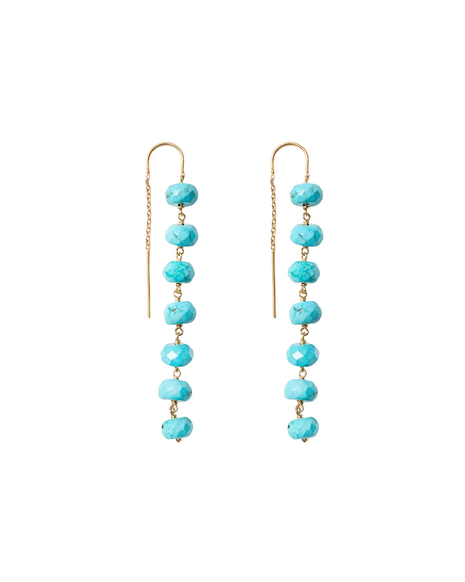 Stn Chn Drp Thdr 18k Gold Vermeil, Turquoise