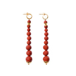 Grad Rnd Stn Huggie 18k Gold Vermeil, Red Jasper