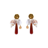 Stn Fwp Clstr Stud 18k Gold Plated, Quartz, Red Agate