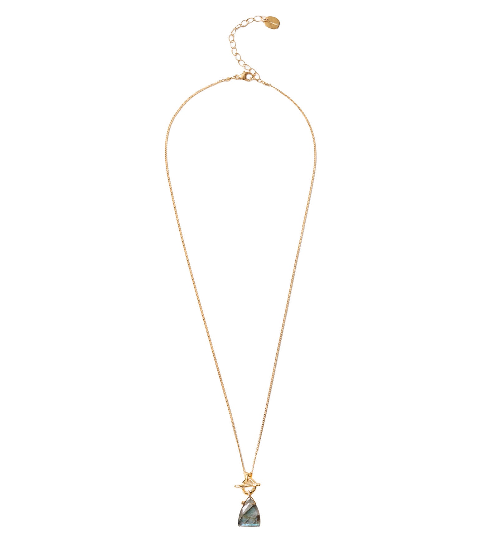 Tri Stn Tog Nk 18k Gold Vermeil, Labradorite