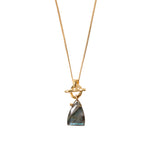 Tri Stn Tog Nk 18k Gold Vermeil, Labradorite