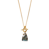 Tri Stn Tog Nk 18k Gold Vermeil, Labradorite