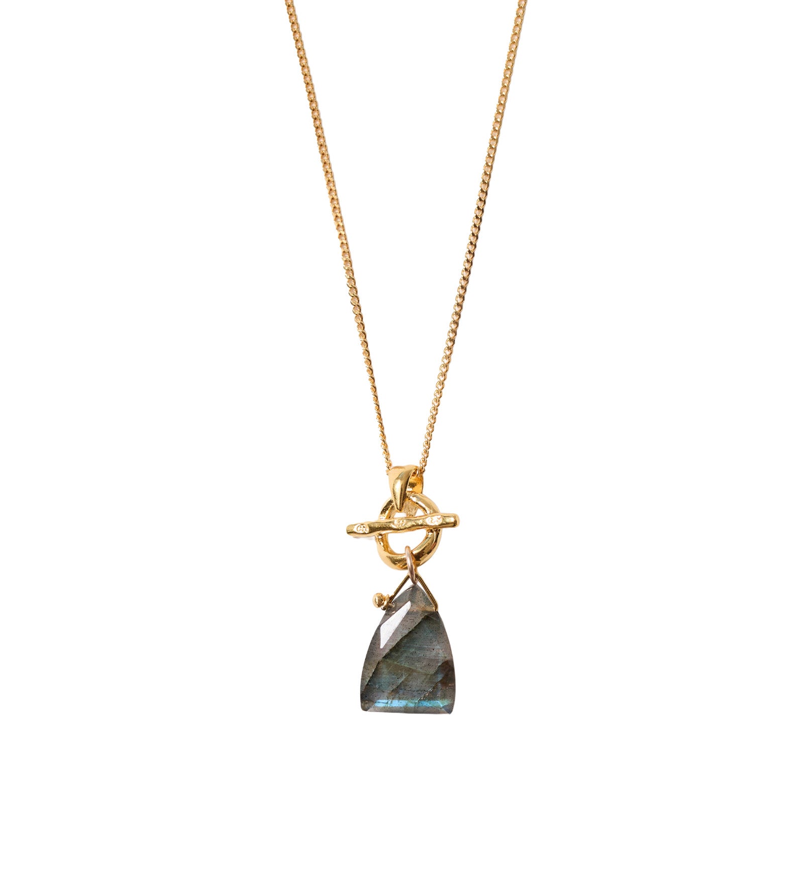 Tri Stn Tog Nk 18k Gold Vermeil, Labradorite