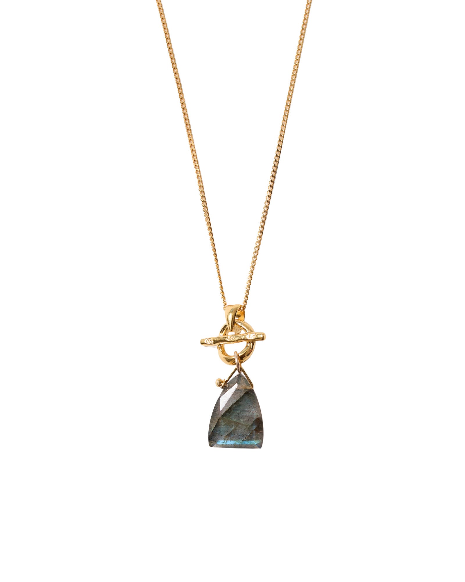 Tri Stn Tog Nk 18k Gold Vermeil, Labradorite