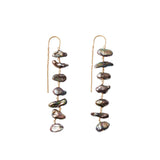 Keshi Prl Chn Drp Thdr 18k Gold Vermeil, Peacock Pearl