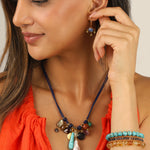 Chan Luu-Romy Leather Charm Necklace-Necklaces-Blue Ruby Jewellery-Vancouver Canada