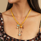 Chan Luu-Romy Leather Charm Necklace-Necklaces-Blue Ruby Jewellery-Vancouver Canada
